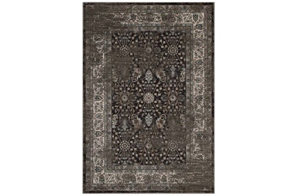 Berit Distressed Vintage Floral Lattice 5x8 Area Rug 