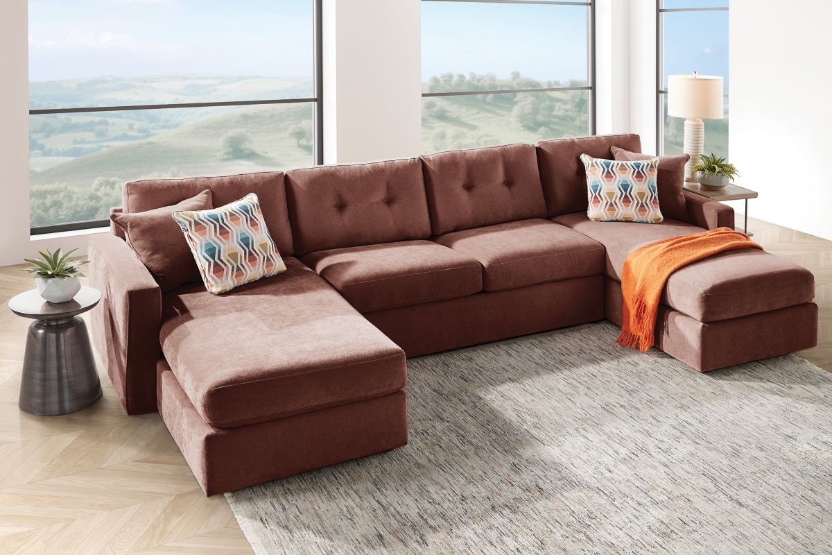 ModularOne Sectional Merlot 3-Piece with Sleeper + Dual Chaises 2