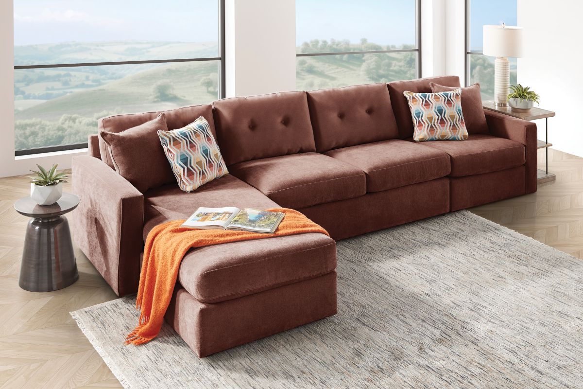 ModularOne Sectional Merlot 3-Piece with Sleeper + Left Arm Facing Chaise 2