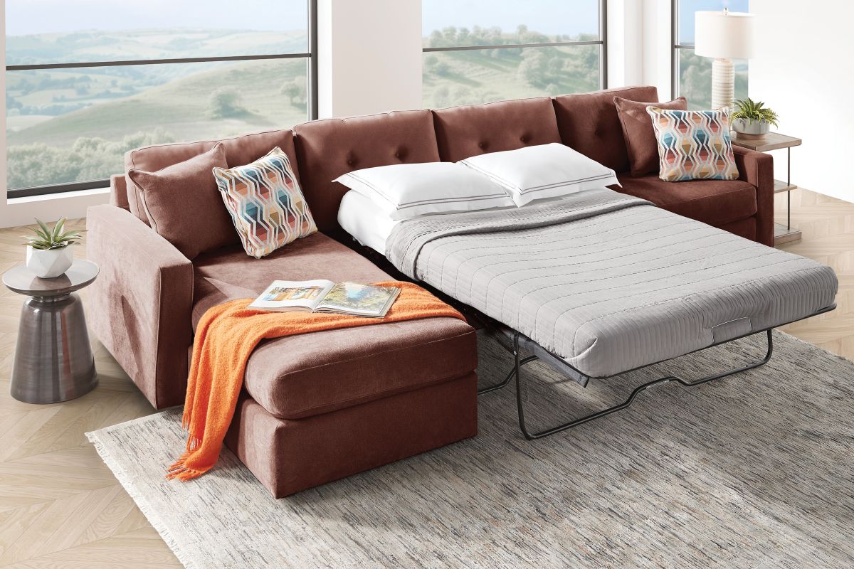 ModularOne Sectional Merlot 3-Piece with Sleeper + Left Arm Facing Chaise 5