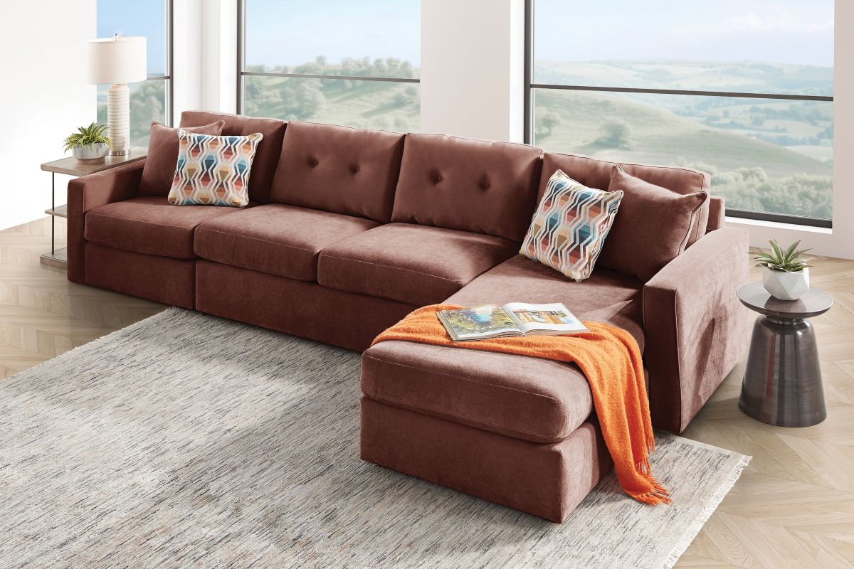ModularOne Sectional Merlot 3-Piece with Sleeper + Right Arm Facing Chaise 2