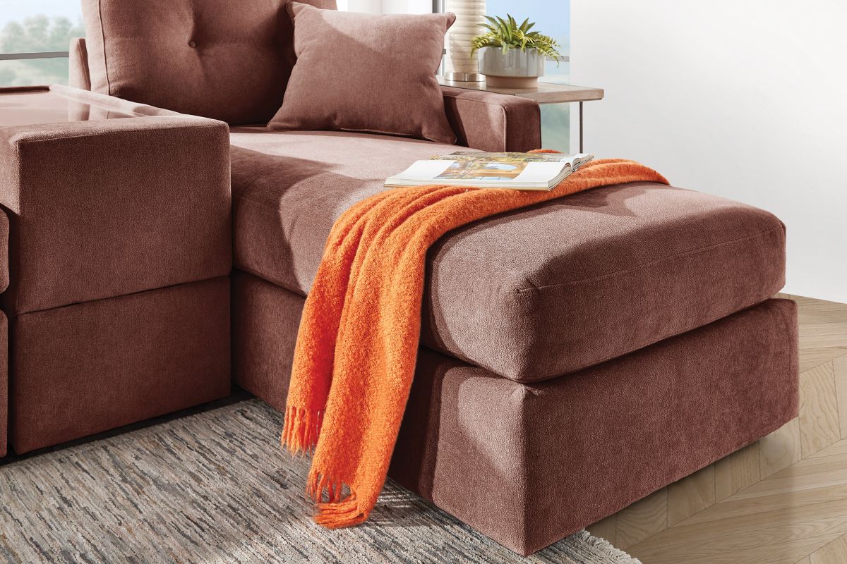 ModularOne Sectional Merlot 7-Piece Sectional with Sleeper + E-Console + Right Arm Facing Chaise 9