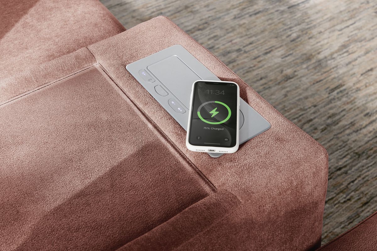 ModularOne Sectional Merlot 5-Piece Sectional with Sleeper + E-Console 11