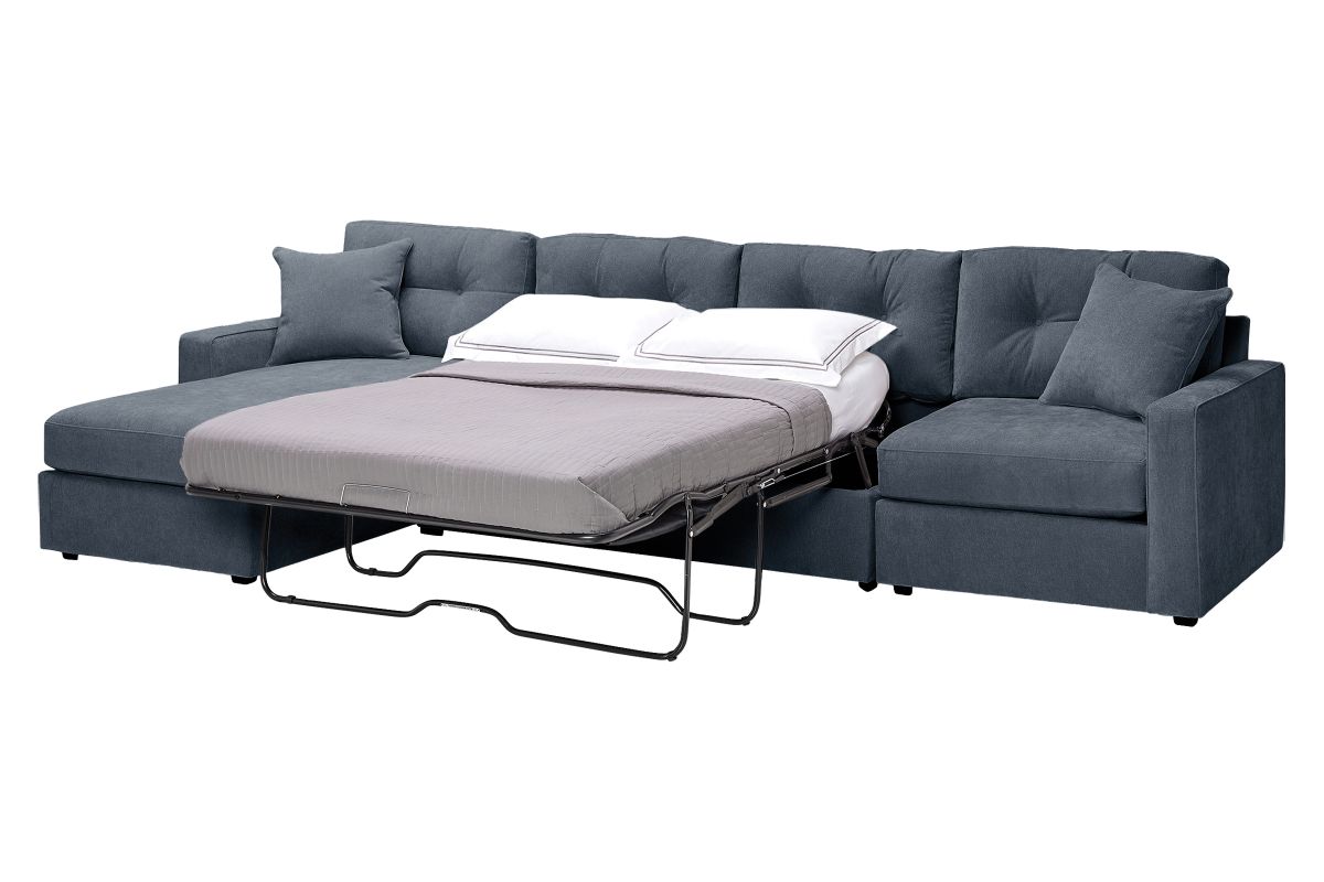 ModularOne Navy 3-Piece Sleeper Sofa with Left Arm Facing Chaise 4