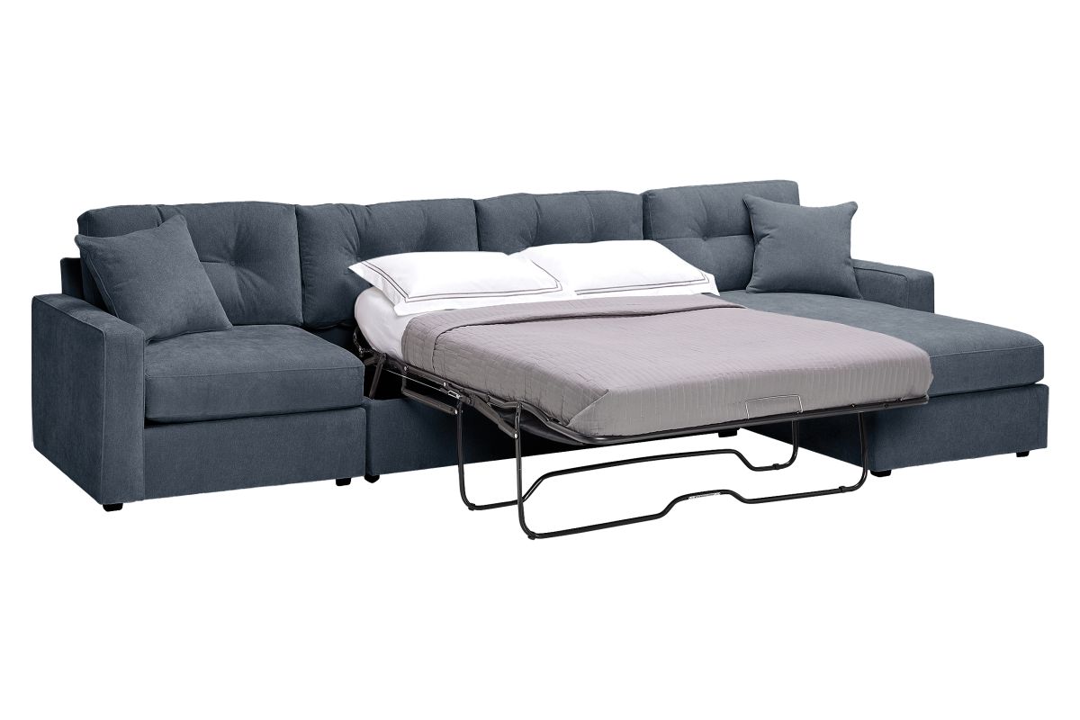 ModularOne Navy 3-Piece Sleeper Sofa with Right Arm Facing Chaise 4