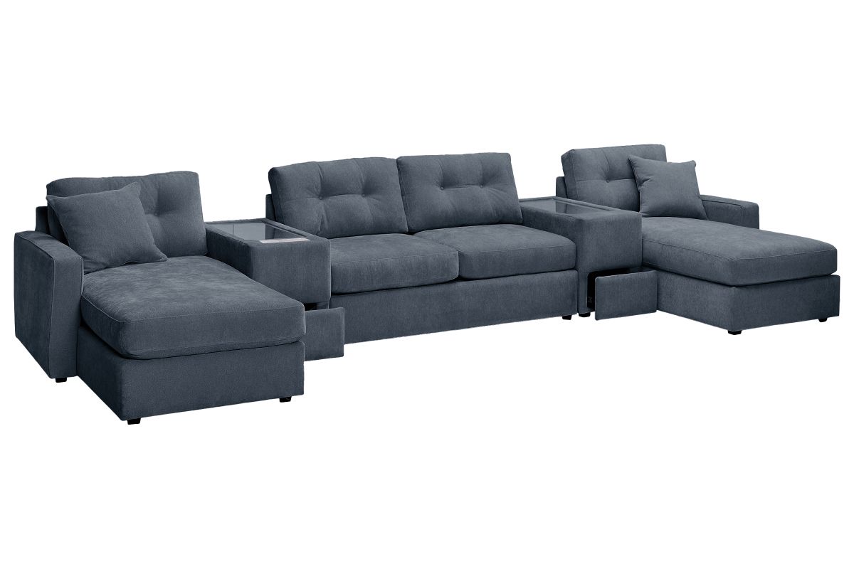 ModularOne Navy 5-Piece Sleeper Sectional with E-Console 5