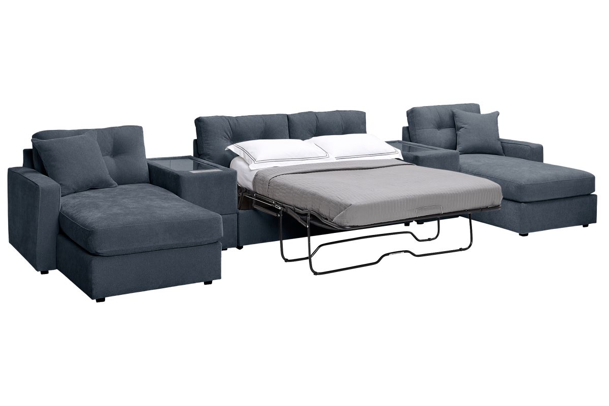ModularOne Navy 5-Piece Sleeper Sectional with E-Console 6