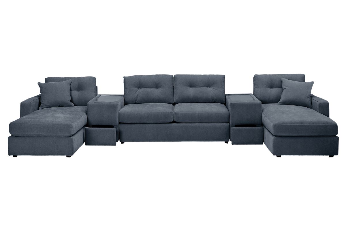 ModularOne Navy 5-Piece Sleeper Sectional with E-Console 3