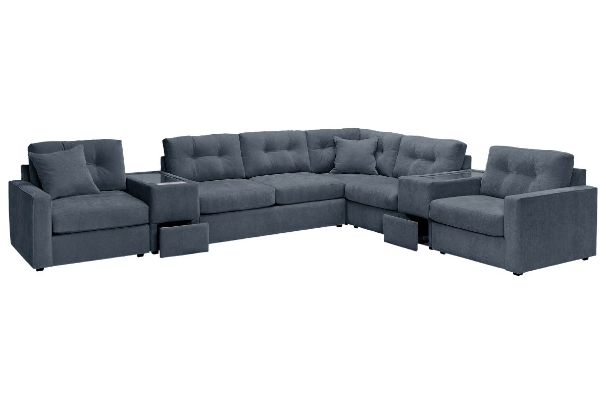 ModularOne Navy 7-Piece Sleeper Sectional with E-Console 5