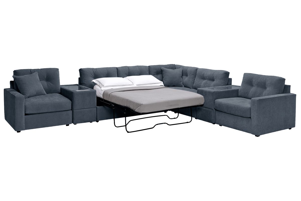 ModularOne Navy 7-Piece Sleeper Sectional with E-Console 6