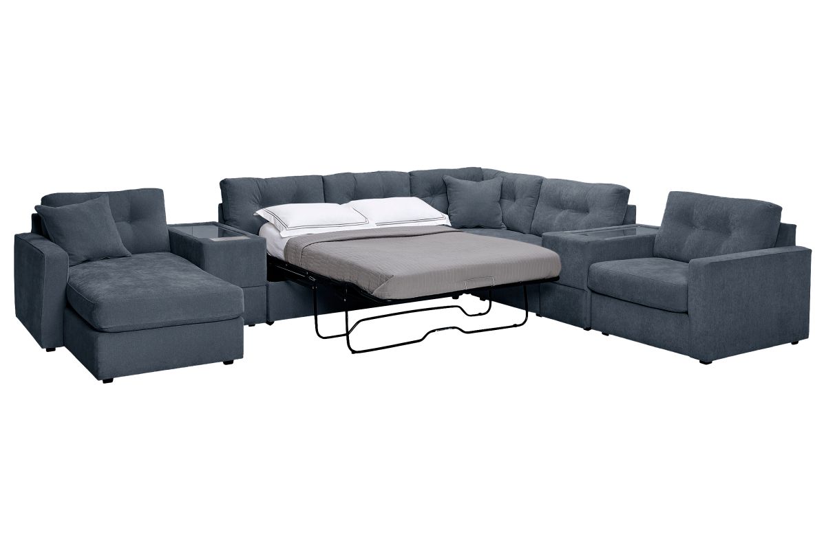 ModularOne Navy 7-Piece Sleeper Sectional with Left Arm Facing Chaise 5