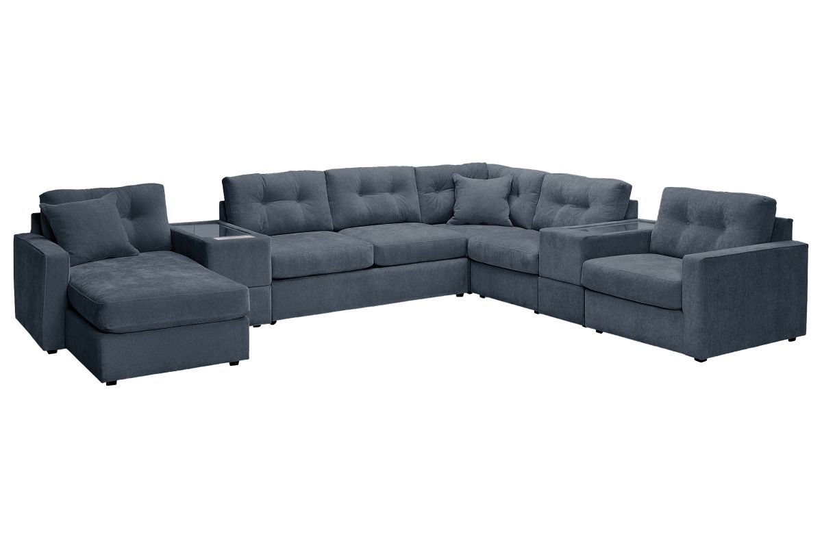 ModularOne Navy 7-Piece Sleeper Sectional with Left Arm Facing Chaise 4