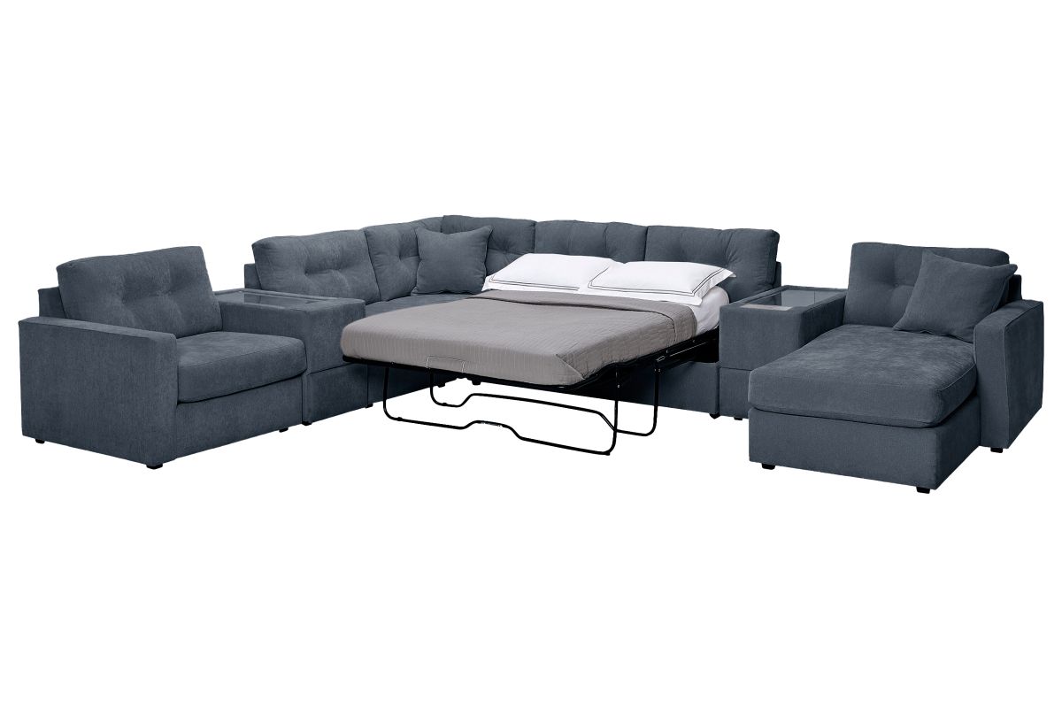 ModularOne Navy 7-Piece Sleeper Sectional with Right Arm Facing Chaise 5
