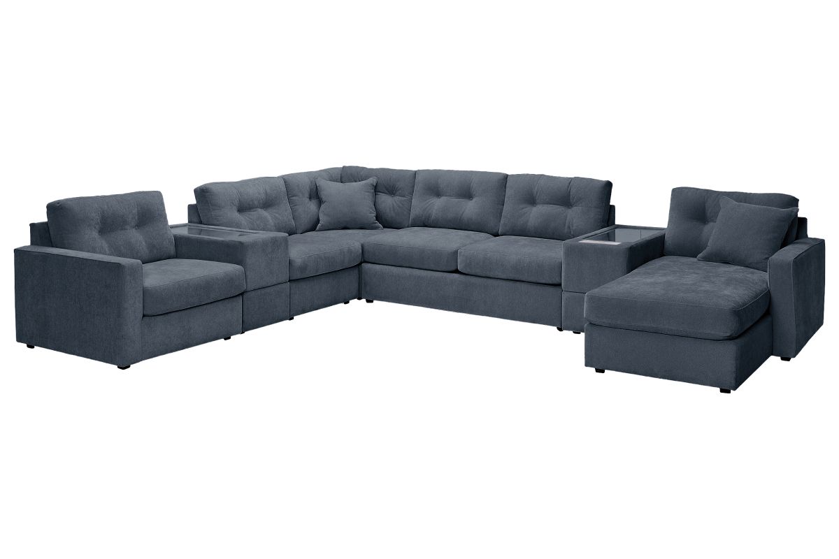 ModularOne Navy 7-Piece Sleeper Sectional with Right Arm Facing Chaise 4