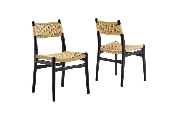 Wynn Rope and Wood Dining Side Chairs Set of 2