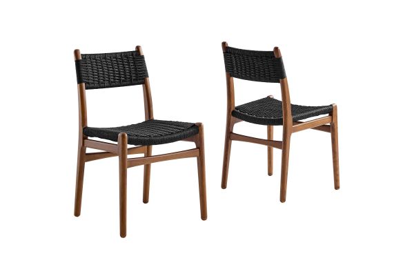 Wynn Rope and Wood Dining Side Chairs Set of 2