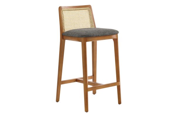 Monarch Wood and Rattan Counter Stool