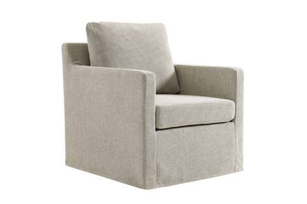 Serene Linen Slipcovered Swivel Armchair