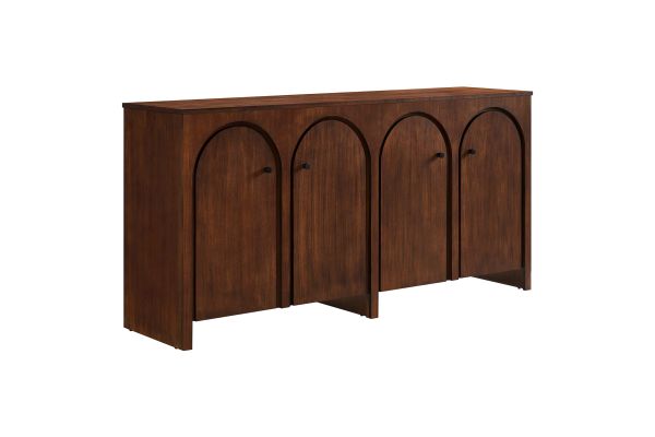 Appia Wood Grain 4-Door Sideboard Storage Cabinet