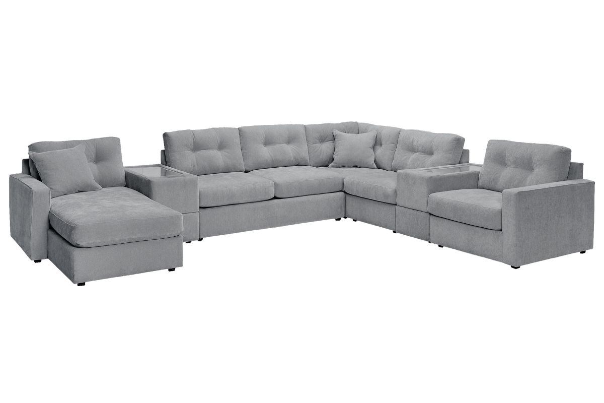 ModularOne Granite 7-Piece Sleeper Sectional with Left Arm Facing Chaise 4