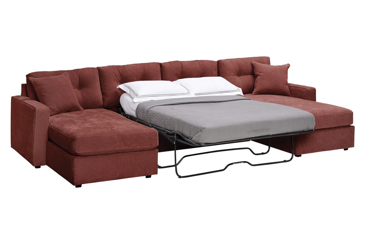 ModularOne Sectional Merlot 3-Piece with Sleeper + Dual Chaises 4