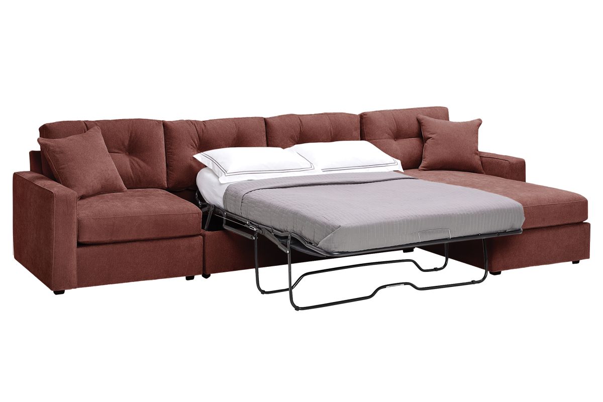 ModularOne Sectional Merlot 3-Piece with Sleeper + Right Arm Facing Chaise 4