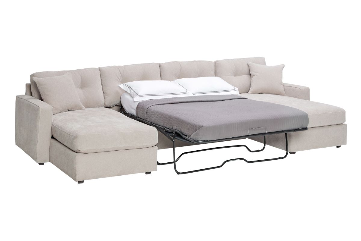 ModularOne Stone 3-Piece Sleeper Sofa with Dual Chaises 4