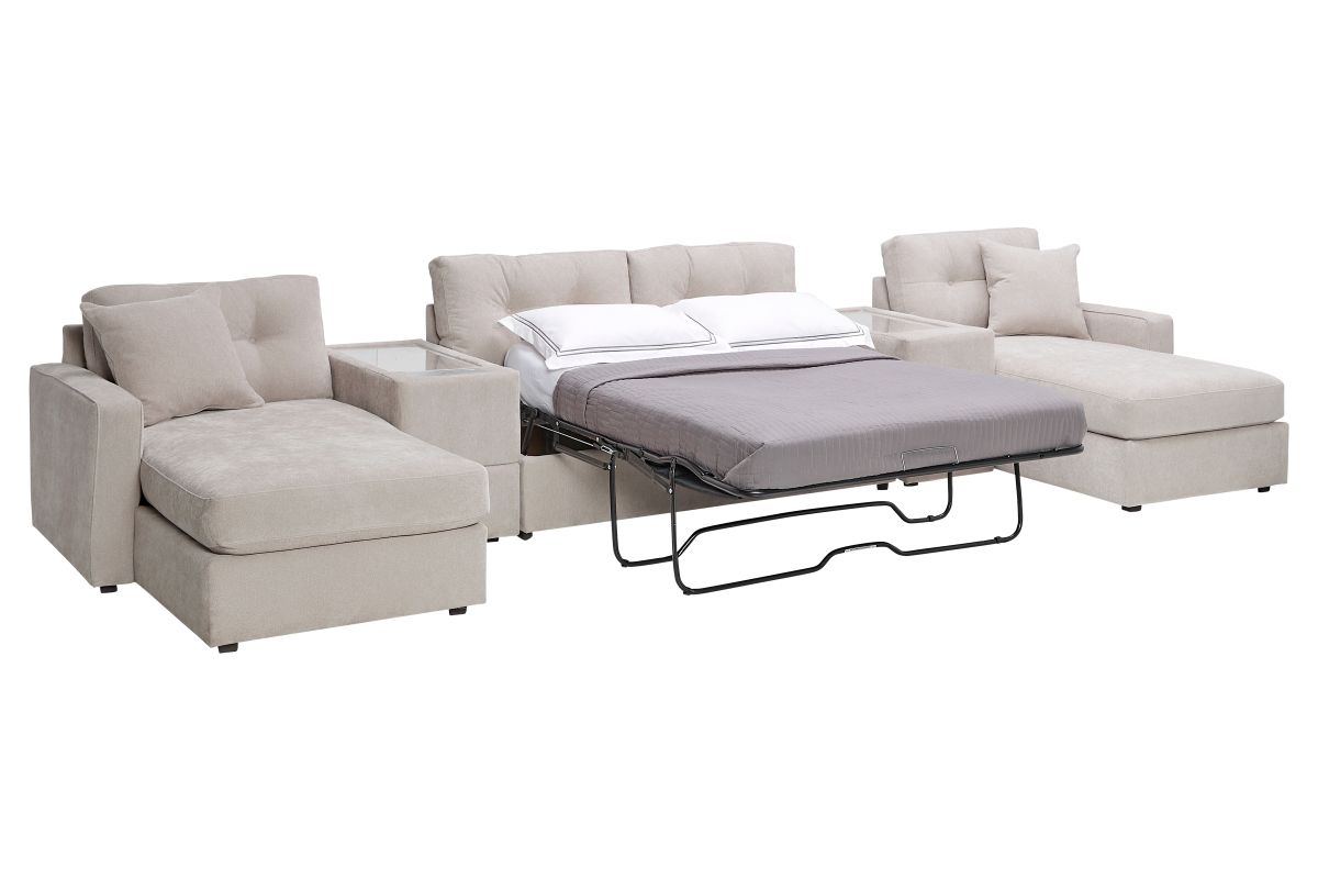 ModularOne Stone 5-Piece Sleeper Sectional with E-Console 6