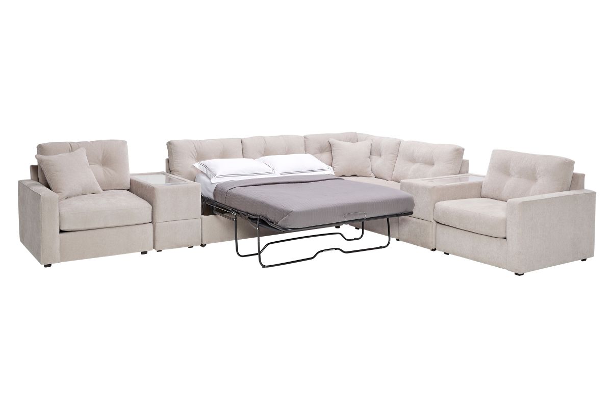 ModularOne Stone 7-Piece Sleeper Sectional with E-Console 5
