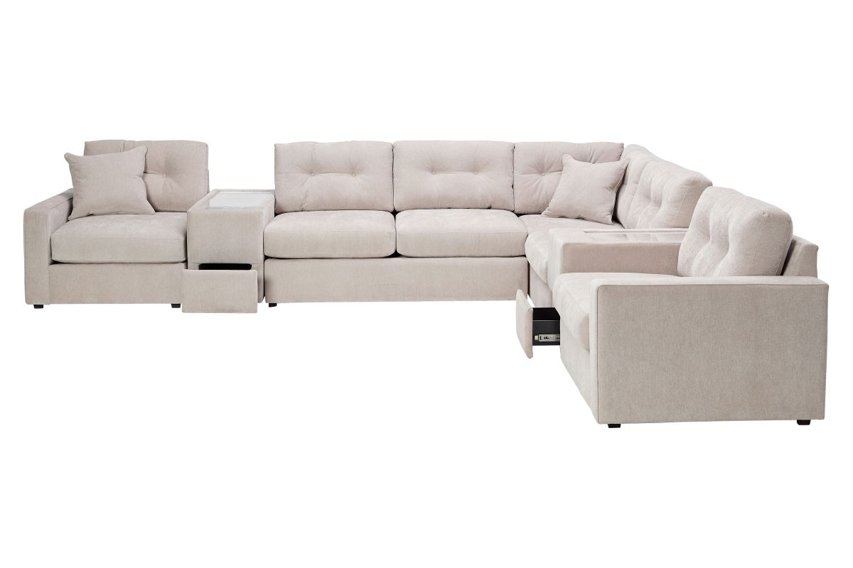 ModularOne Stone 7-Piece Sleeper Sectional with E-Console 3
