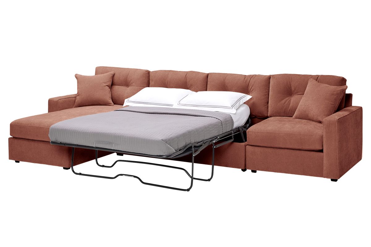ModularOne Sectional Cantaloupe 3-Piece with Sleeper + Left Arm Facing Chaise 3