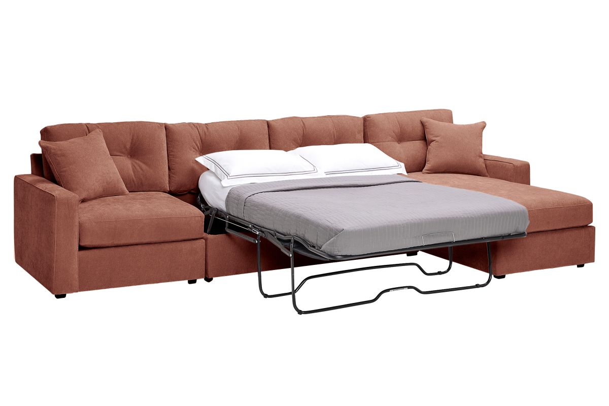 ModularOne Sectional Cantaloupe 3-Piece with Sleeper + Right Arm Facing Chaise 3