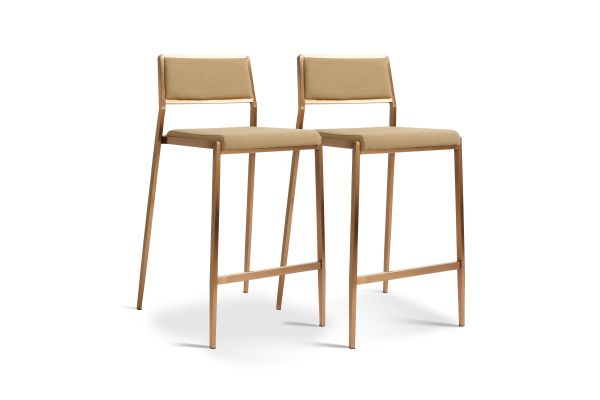 Gale Tan Basketweave Stackable Stool - Set of 2