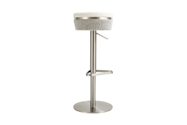 Astro White and Grey Boucle Adjustable Stool