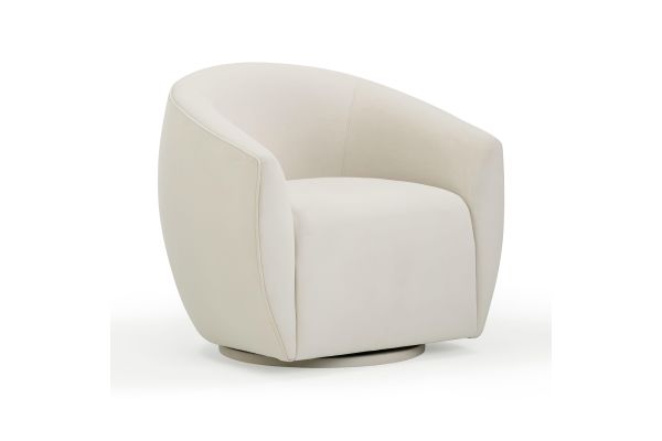 Jordan Cream Velvet Swivel Chair