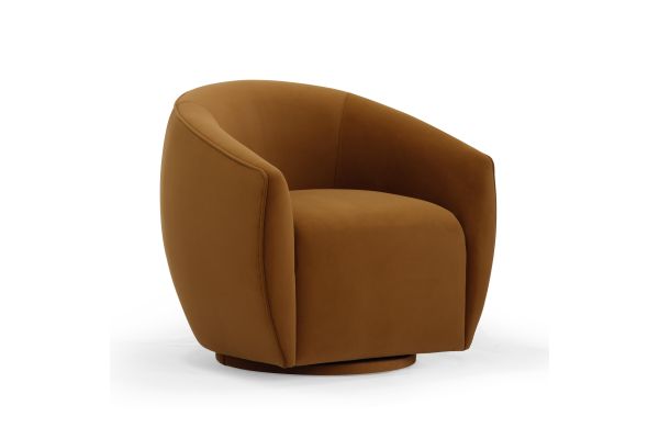 Jordan Cognac Velvet Swivel Chair