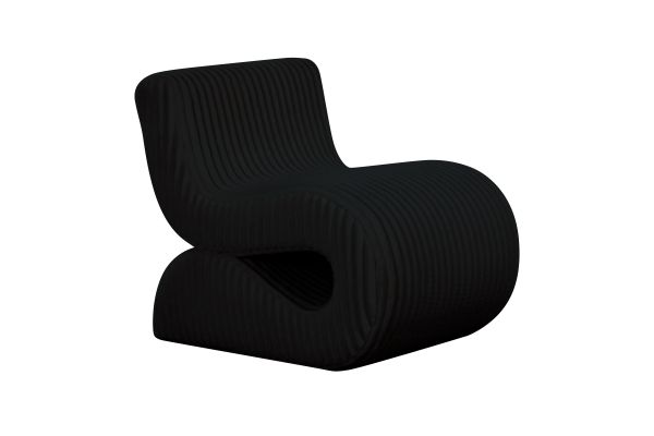 Senna Black Oversized Corduroy Accent Chair