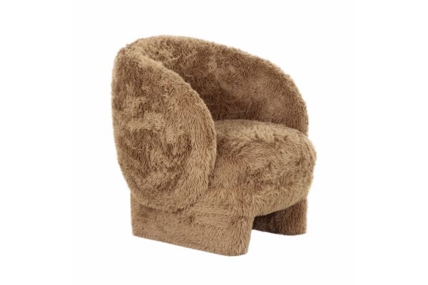 Kiki Dark Taupe Vegan Shearling Accent Chair