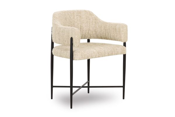 Sezanne Cream Textured Performance Boucle Dining Chair
