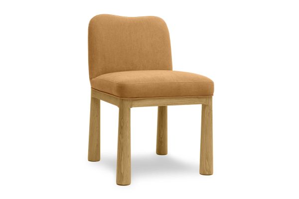 Tiara Cognac Velvet Oak Dining Chair