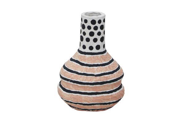 Cotton Mache Vase in Modernist Print