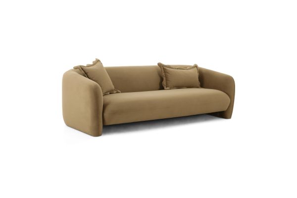 Lou Cafe Au Lait Performance Velvet Sofa