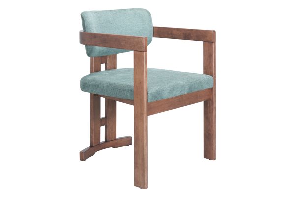 Poly Dining Chair Moss Gray & Walnut