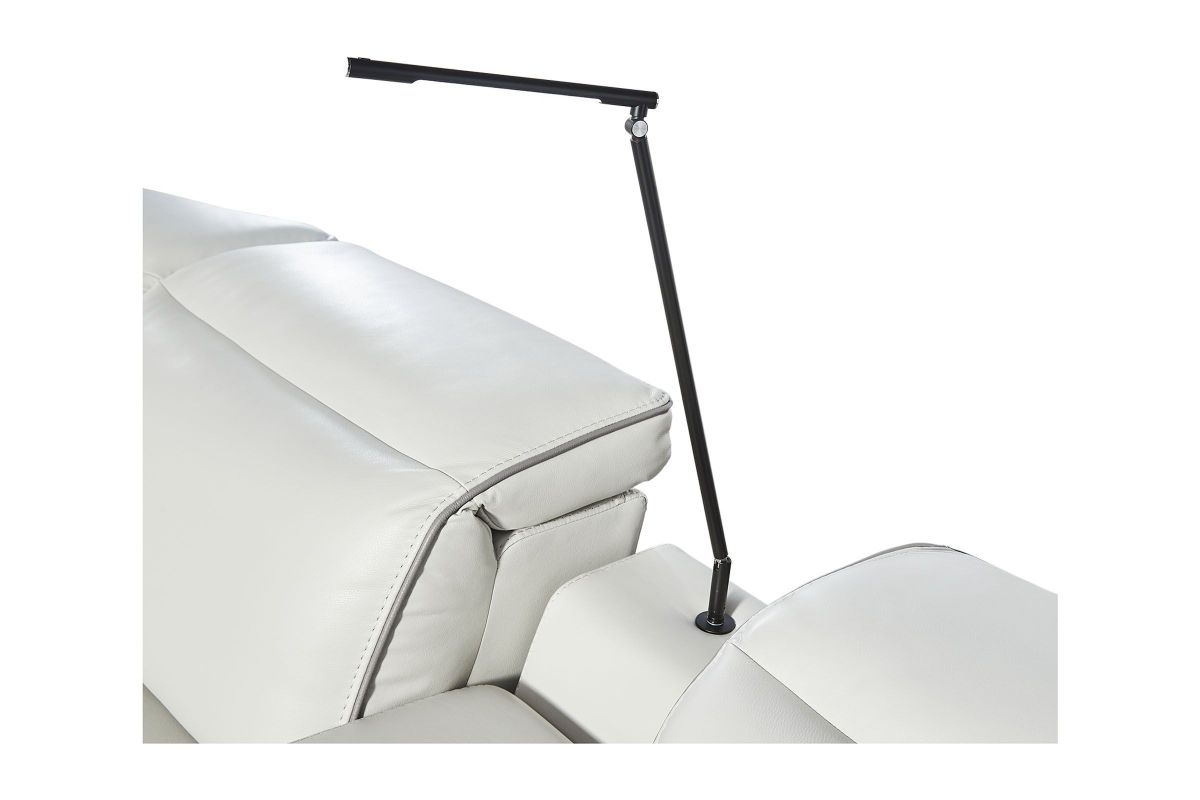 Corbin Fog Leather Dual Power Reclining Console Loveseat 5