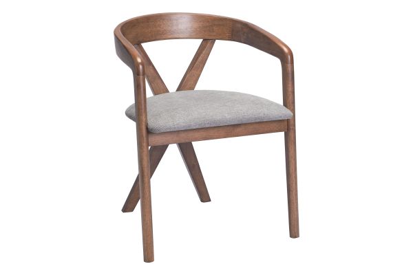 Cairo Dining Chair Dove Gray & Walnut