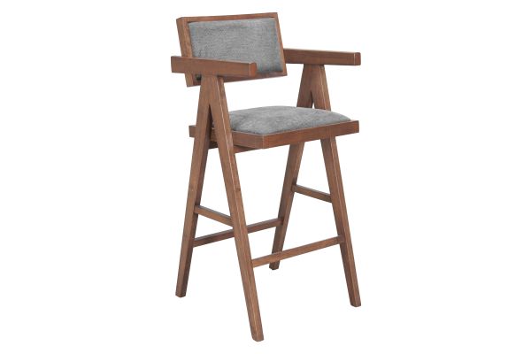 Delhi Barstool (Set of 2) Gray & Walnut