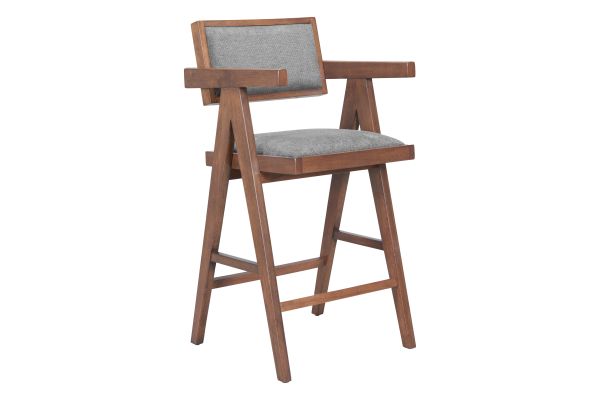 Delhi Counter Stool (Set of 2) Gray & Walnut