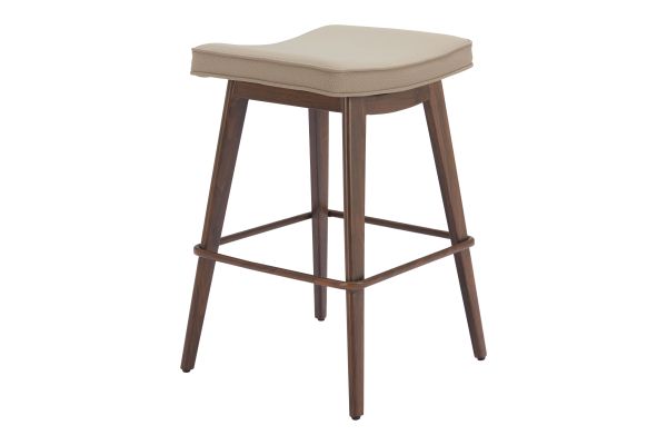 Divat Counter Stool (Set of 2) Beige & Walnut