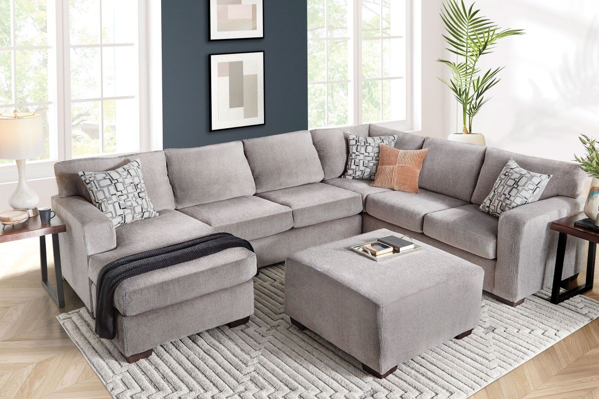 Presley Taupe 2-Piece Sectional with Left Arm Facing Chaise 7