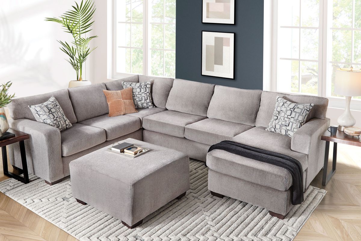 Presley Taupe 2-Piece Sectional with Right Arm Facing Chaise 7